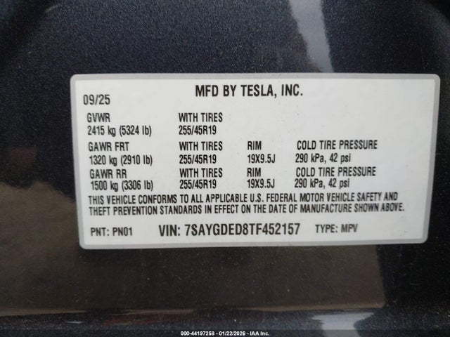 2026 TESLA MODEL Y 7SAYGDED8TF452157 Photo 8