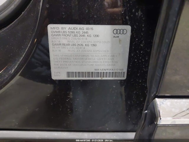 Aukcja sprzedaży 2015 Audi Q5 2.0t Premium, vin: WA1LFAFP2FA112169, numer aukcji: 44197280