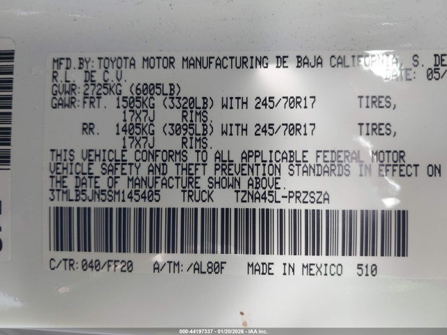 Toyota Tacoma Sr5 2025 3TMLB5JN5SM145405 Image 9