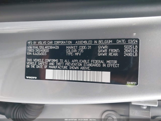 2024 VOLVO XC40 YV4L12UL4R2364429 Photo 8