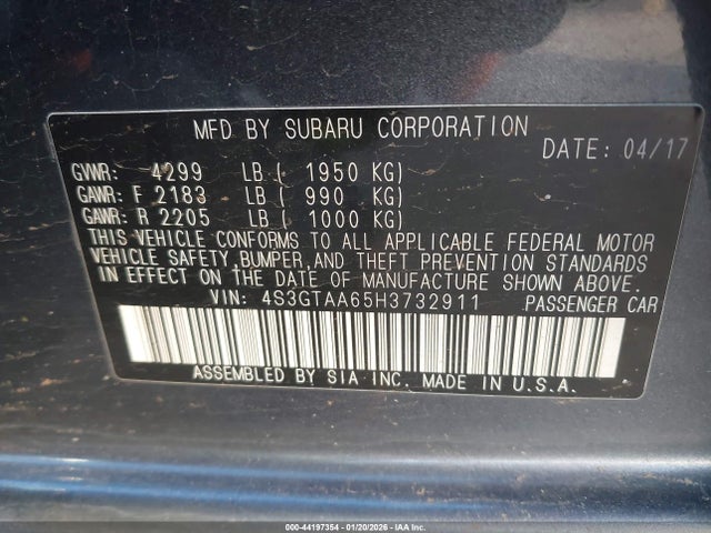 4S3GTAA65H3732911 Subaru Impreza 2.0i
