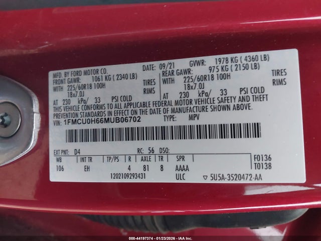 2021 FORD ESCAPE 1FMCU0H66MUB06702 Photo 8