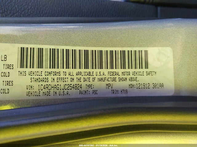 1C4RDHAG1JC254824 Dodge Durango Sxt Rwd