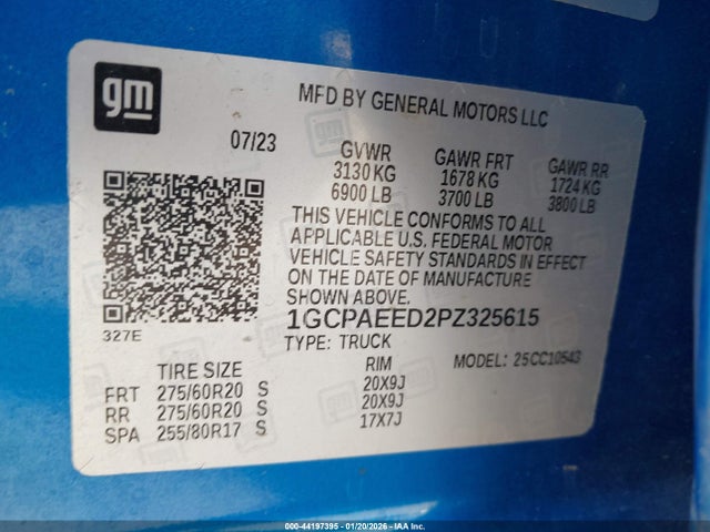 Продажа на аукционе авто 2023 Chevrolet Silverado 1500 2wd  Short Bed Ltz, vin: 1GCPAEED2PZ325615, номер лота: 44197395