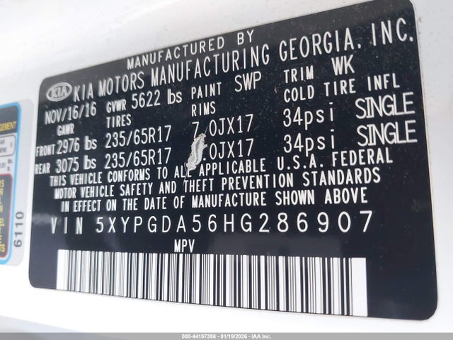 2017 KIA SORENTO 5XYPGDA56HG286907 Photo 8