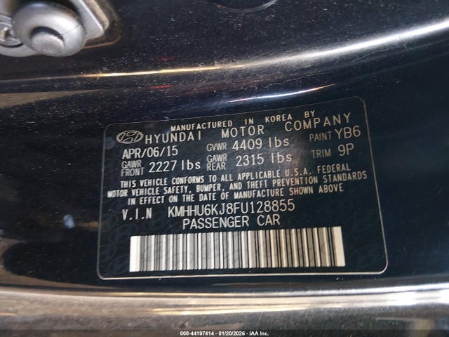 KMHHU6KJ8FU128855 Hyundai Genesis 3.8 Ultimate