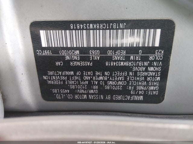 2019 NISSAN ROGUE SPORT JN1BJ1CR8KW334818 Photo 8