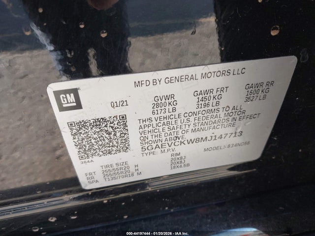 5GAEVCKW8MJ147713 Buick Enclave Awd Avenir