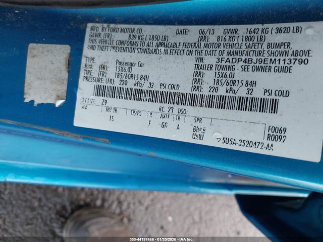 3FADP4BJ9EM113790 Ford FIESTA SE