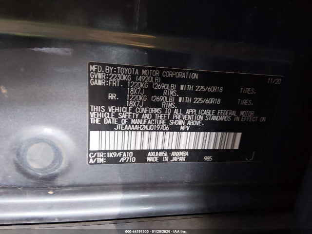 Toyota VENZA LE 2021 JTEAAAAH2MJ019706 Image 9