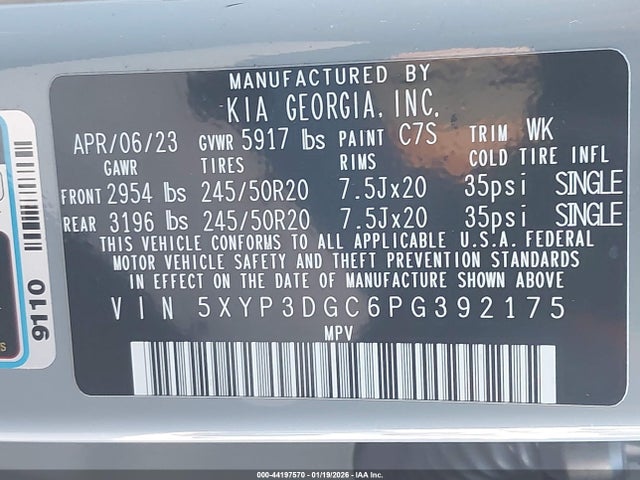 5XYP3DGC6PG392175 KIA Telluride Ex X-line