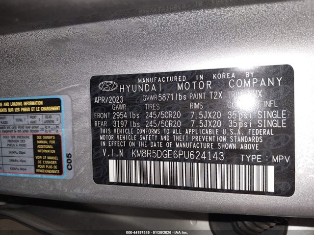 Продаж на аукціоні авто 2023 Hyundai Palisade Limited, vin: KM8R5DGE6PU624143, номер лоту: 44197585