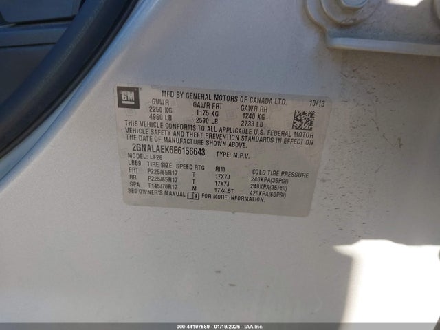 Chevrolet EQUINOX LS 2014 2GNALAEK6E6156643 Image 9