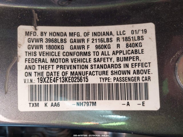 19XZE4F13KE025615 Honda Insight Lx