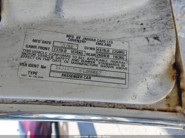 1985 JAGUAR XJ6 SAJAV1340FC398667 Photo 8