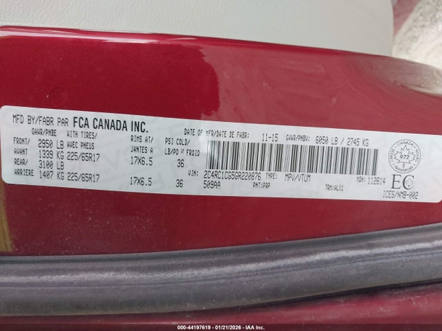 2016 CHRYSLER TOWN & COUNTRY 2C4RC1CG5GR220876 Photo 8