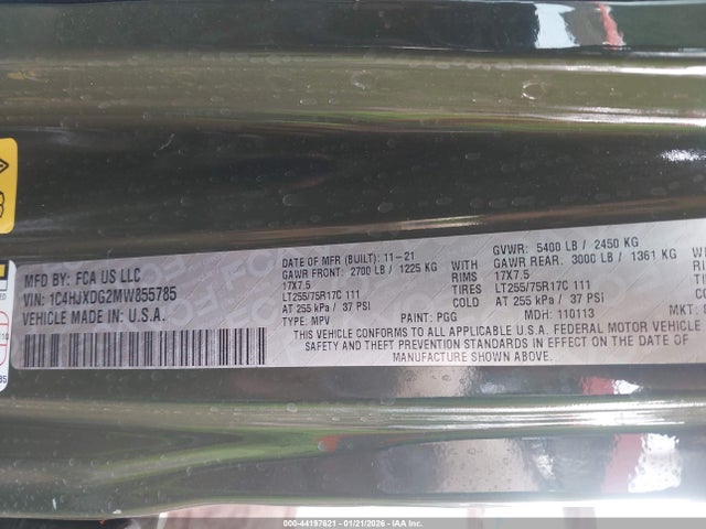 1C4HJXDG2MW855785 Jeep Wrangler Unlimited Willys 4x4