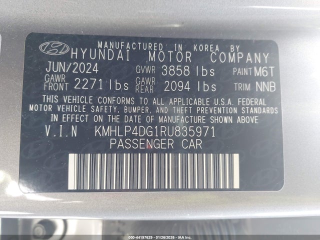 Hyundai Elantra Limited 2024 KMHLP4DG1RU835971 Image 9