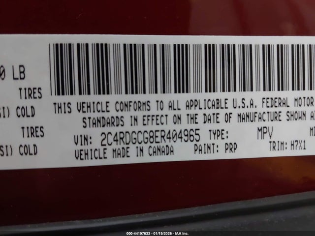 2C4RDGCG8ER404965 Dodge Grand Caravan Sxt