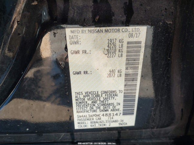 Nissan Altima 2.5 Sr 2017 1N4AL3AP0HC488147 Image 9