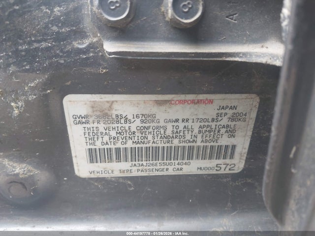 2005 MITSUBISHI LANCER JA3AJ26E55U014040 Photo 8
