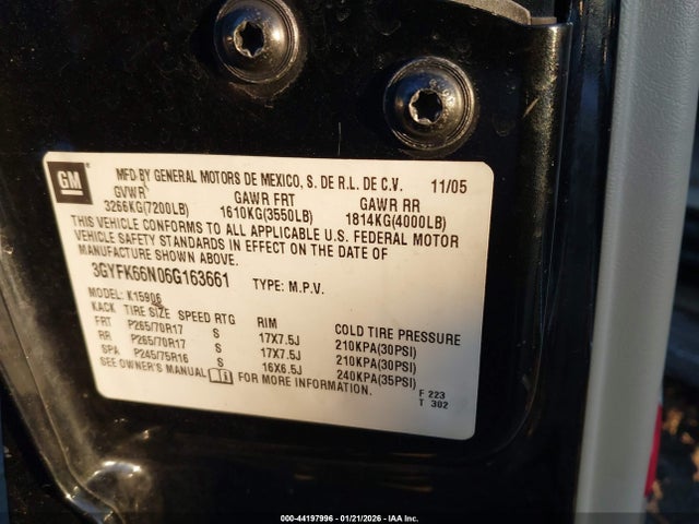 2006 CADILLAC ESCALADE ESV 3GYFK66N06G163661 Photo 8