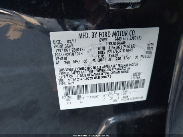 2011 FORD EDGE 2FMDK3JC2BBB08073 Photo 8