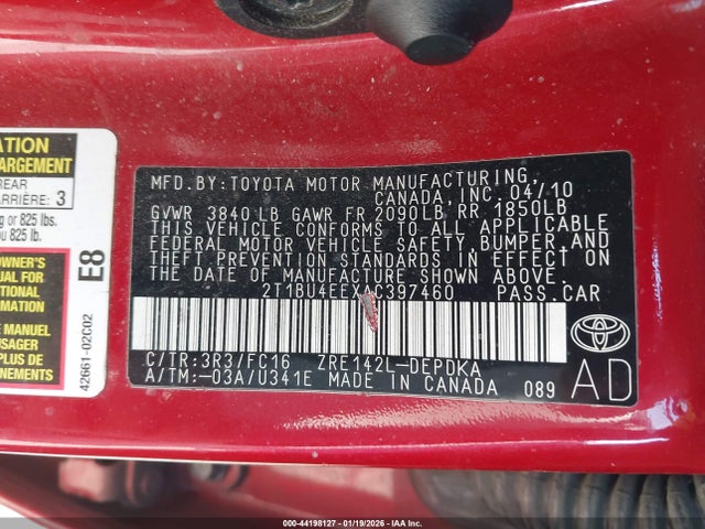 2010 TOYOTA COROLLA 2T1BU4EEXAC397460 Photo 8