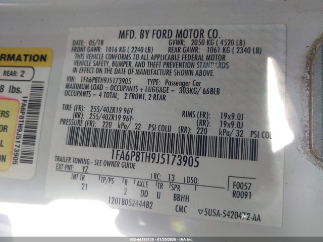 2018 FORD MUSTANG 1FA6P8TH9J5173905 Photo 8