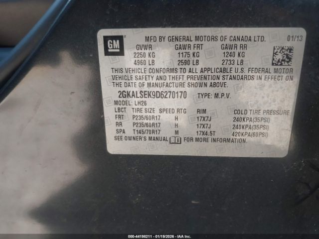 2013 GMC TERRAIN 2GKALSEK9D6270170 Photo 8