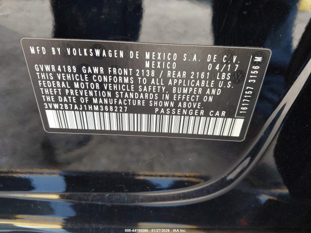 Volkswagen Jetta 1.4t S 2017 3VW2B7AJ1HM368227 Image 9