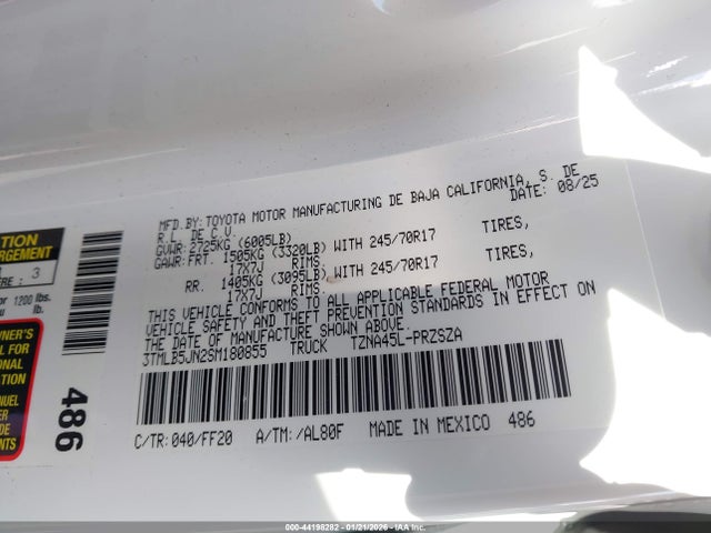 Toyota Tacoma Sr5 2025 3TMLB5JN2SM180855 Image 9