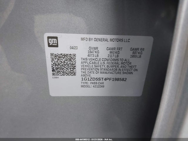 1G1ZD5ST4PF198582 Chevrolet Malibu Fwd 1lt