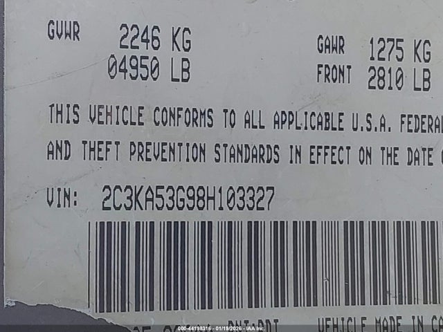 2008 CHRYSLER 300 2C3KA53G98H103327 Photo 8