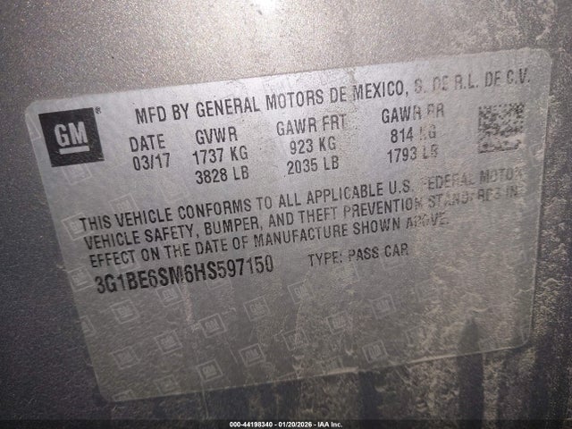 2017 CHEVROLET CRUZE 3G1BE6SM6HS597150 Photo 8