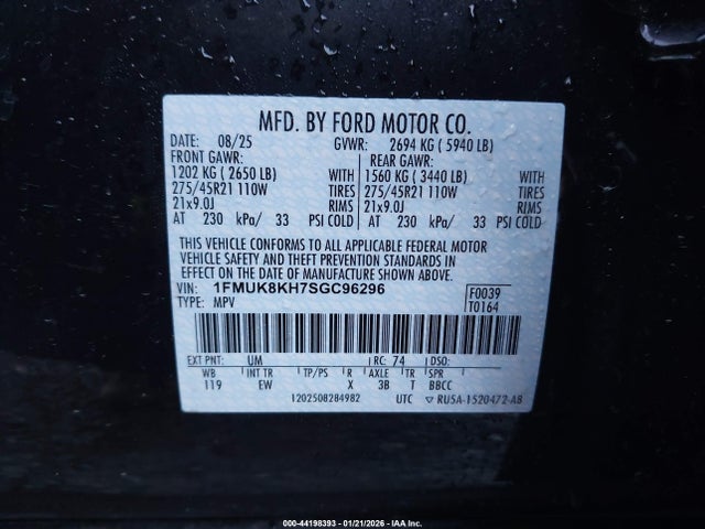 1FMUK8KH7SGC96296 Ford Explorer St-line