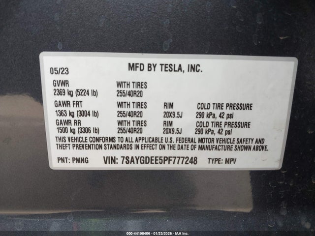 2023 TESLA MODEL Y 7SAYGDEE5PF777248 Photo 8