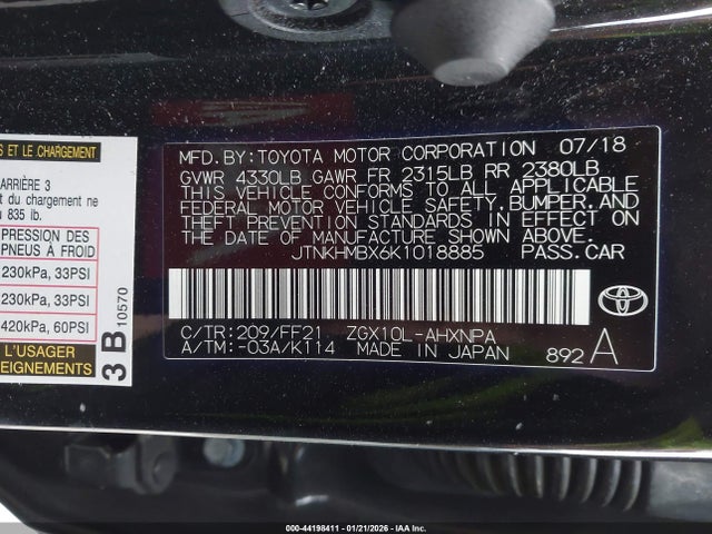 JTNKHMBX6K1018885 Toyota C-HR XLE