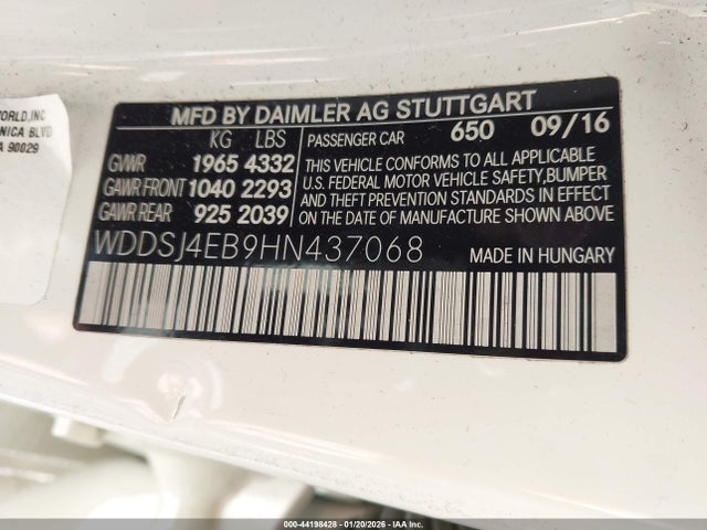 Mercedes-Benz CLA 250 2017 WDDSJ4EB9HN437068 Image 9