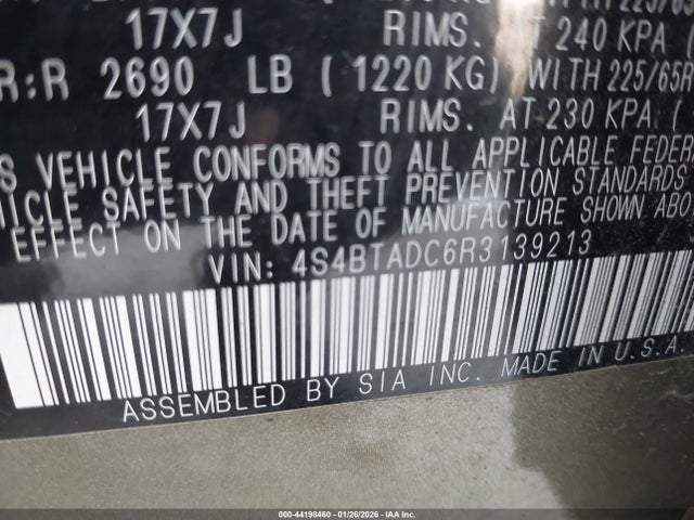 4S4BTADC6R3139213 Subaru Outback Premium