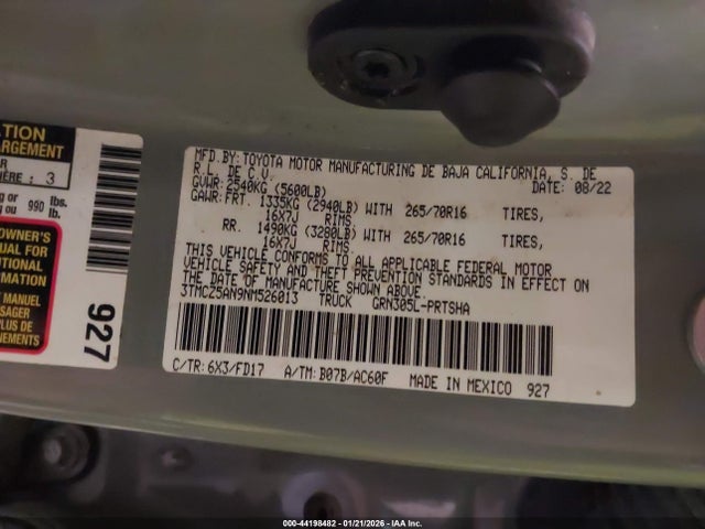 3TMCZ5AN9NM526013 Toyota Tacoma Trd Off Road