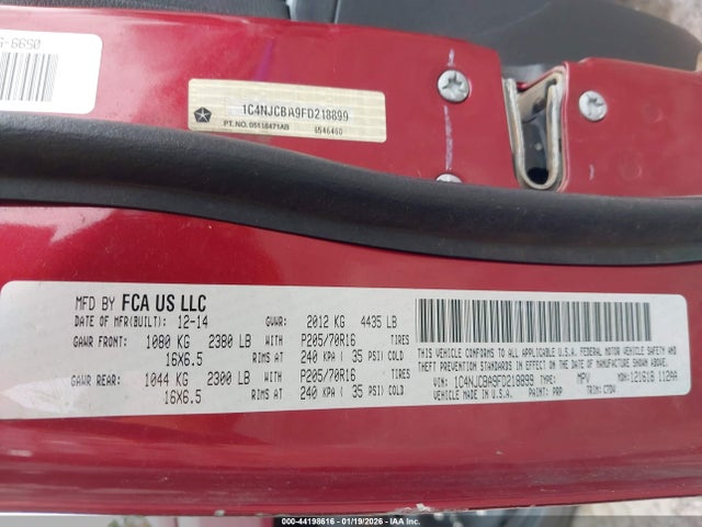 2015 JEEP COMPASS 1C4NJCBA9FD218899 Photo 8