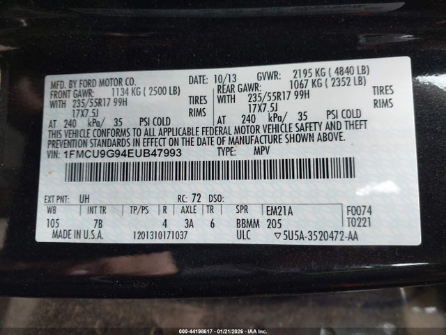 1FMCU9G94EUB47993 Ford ESCAPE SE