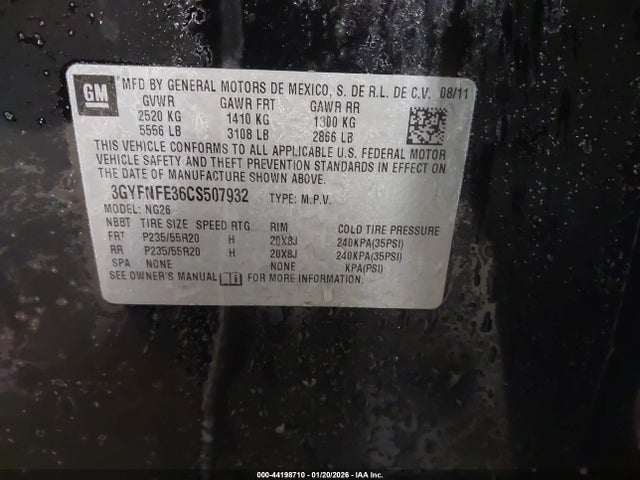 2012 CADILLAC SRX 3GYFNFE36CS507932 Photo 8