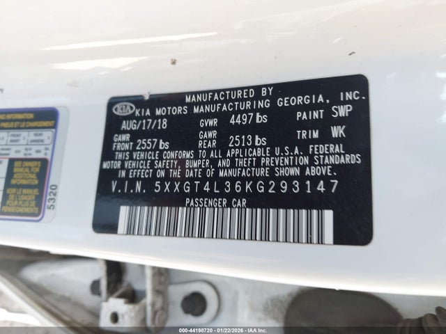 5XXGT4L36KG293147 KIA Optima S