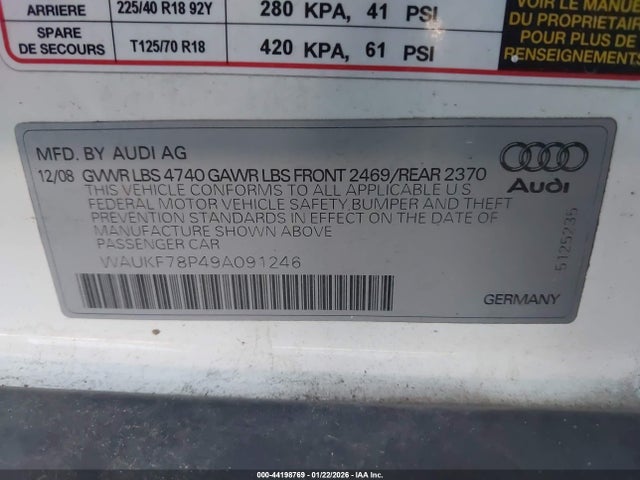 2009 AUDI A3 WAUKF78P49A091246 Photo 8