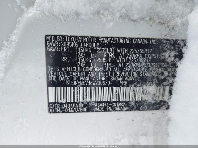 Toyota Rav4 Xle 2015 2T3RFREV1FW230679 Image 9