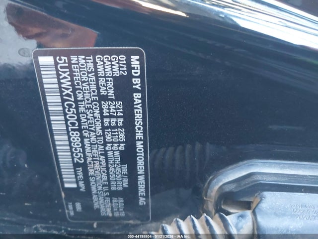 Продажа на аукционе авто 2012 Bmw X3 Xdrive35i, vin: 5UXWX7C50CL889552, номер лота: 44198804