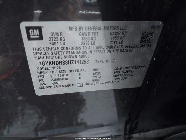2017 CADILLAC XT5 1GYKNDRS8HZ141258 Photo 8