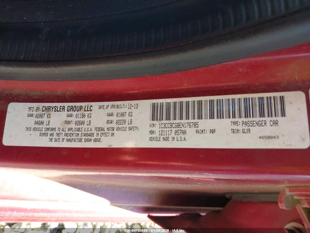 44198898 :رقم المزاد ، 1C3CCBCG8EN176785 vin ، 2014 Chrysler 200 Limited مزاد بيع